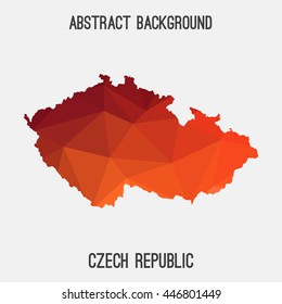 Czech Republic map in geometric polygonal,mosaic style.Abstract tessellation,modern design background. Vector illustration EPS8
