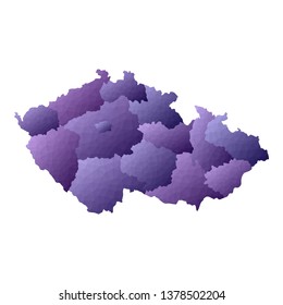 Czech Republic map. Geometric style country outline. Fetching violet vector illustration.