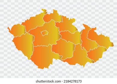 Czech Republic Map Gold Dust Color on White Backgound png