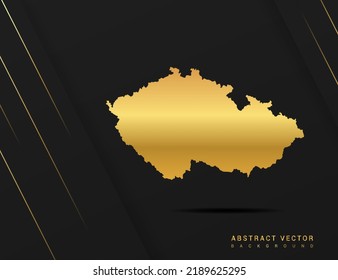 Czech Republic map of gold gradient style vector Illustration.