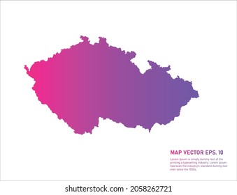Color del gradiente de mapa de la República Checa. sobre fondo blanco. 