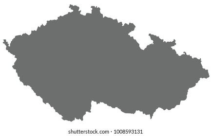 Czech Republic map gray color