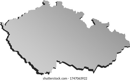 Czech Republic - map in gray vector