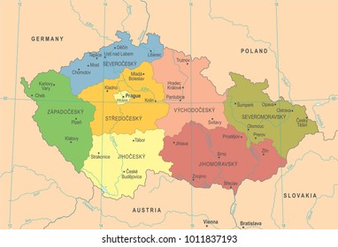Czech Republic Map - High Detailed Vector Illustration