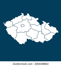 Mapa de la República Checa Alto Detallado sobre el fondo verde. color blanco. Resumen de la ilustración vectorial de diseño eps 10