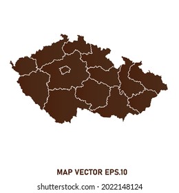 Czech Republic map High Detailed on white background. Abstract design vector illustration eps 10