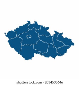 Czech Republic map High Detailed on white background. Abstract design vector illustration eps 10