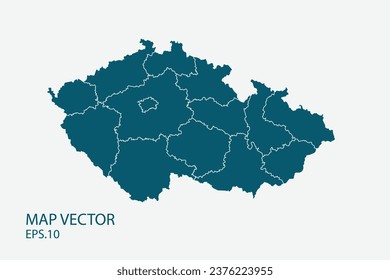 Czech Republic map High Detailed on white background. Abstract design vector illustration eps 10