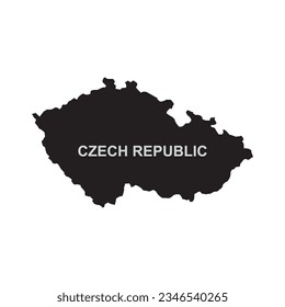 Diseño de símbolo de ilustración de vector de mapa de la República Checa