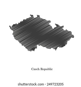Czech Republic map icon for your design, concept Illustration.