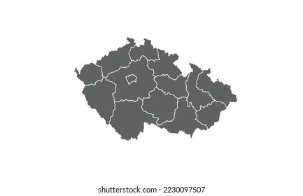 Czech Republic map isolated on white background.for annual infographics report website layout.