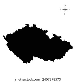 Mapa de la República Checa sobre el vector de fondo blanco Mapa de alta calidad de la República Checa Mapa del diseño de vectores de la República Checa