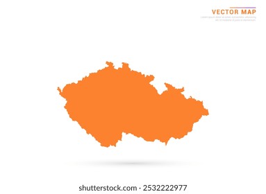Mapa de la República Checa - Estilo abstracto anaranjado aislado en el Vector de fondo blanco.