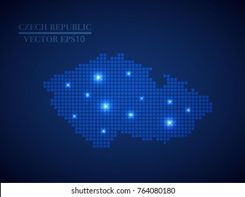 Czech republic map page symbol for your web site design czech republic map logo, app, UI. Wire frame 3D mesh polygonal network line, design sphere, dot and structure. map vector illustration eps 10.
