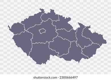  Czech Republic Map pewter Color on White Background quality files Png