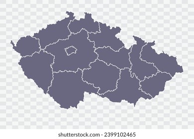 Czech Republic Map pewter Color on White Background quality files Png