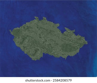 Czech Republic map with satellite view design style.