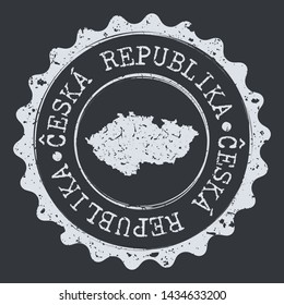 Czech Republic Map Seal. Silhouette Postal Passport Stamp. Round Vector Icon Postmark.