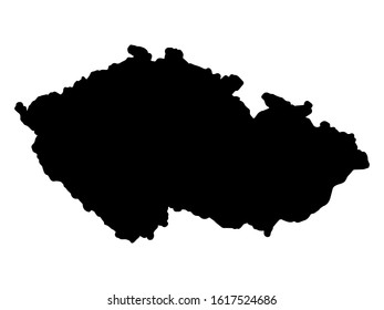Czech republic Map Silhouette, Vector illustration Eps 10.