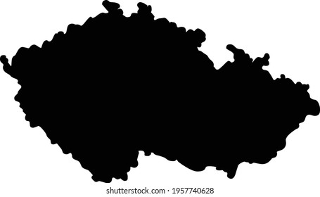 Czech Republic map silhouette vector ìsolated on white background