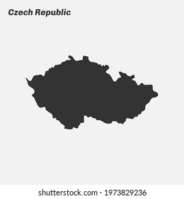 Czech Republic map silhouette. Vector illustration.