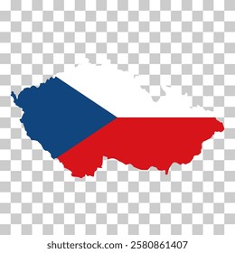 Czech republic map symbol shape, travel web flat concept icon vector illustration .