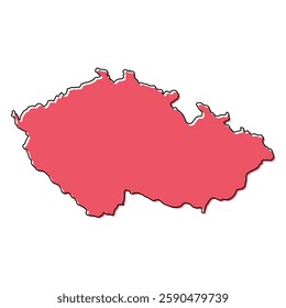 Czech republic map symbol shape, travel web flat concept icon vector illustration .