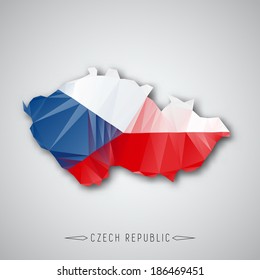 Czech republic map in a Triangular Style. Vector Illustration