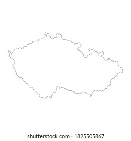 Mapa de la República Checa - Ilustración del contorno vectorial