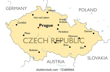 Czech Republic map | Vector detailed color Czech Republic map