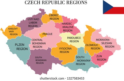 Czech Republic map vector illustration