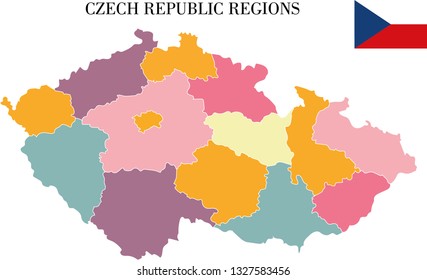 Czech Republic map vector illustration