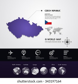 Czech Republic Map vector illustration