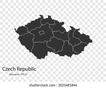 Czech Republic map vector, isolated on transparent background