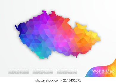 Czech Republic Map - World Map International vector template with polygon style and gradient colorful isolated on white background for website, design, infographic - Vector illustration eps 10