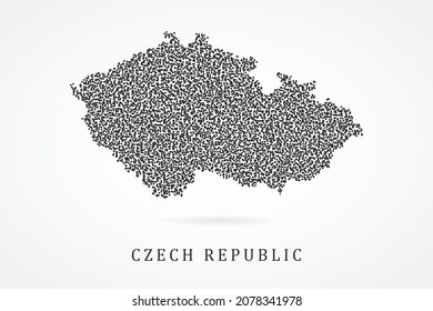 Czech Republic Map - World map vector template with Black grid on white background  for education, infographic, design, website, banner - Vector illustration eps 10