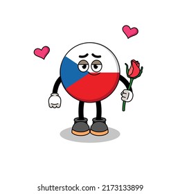 czech republic mascot falling in love , character design