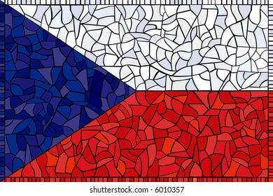 Czech republic national flag created as window-pane; original size ratio -  2:3