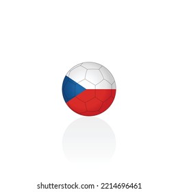 Czech republic national flag on soccer ball vector graphics