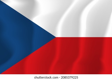 Czech Republic national flag soft waving background illustration