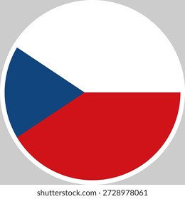 República Tcheca Bandeira Nacional Ilustração Vetor em forma de círculo, Design de alta qualidade
