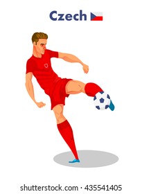 Czech republic nationality footballer, Vector illustration.