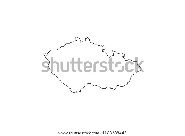 Czech Republic Outline Map National Borders Stock Vector (Royalty Free ...