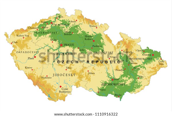 Tabor Czech Republic Map Czech Republic Physical Map Stock Vector (Royalty Free) 1110916322 |  Shutterstock