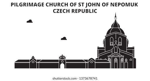 Czech Republic , Pilgrimage Church Of St John Of Nepomuk ,  travel skyline vector illustration. 