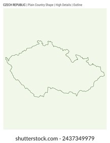 Tschechische Republik Plain Landkarte. Hohe Details. Gliederungsstil. Die Form der Tschechischen Republik. Vektorgrafik.