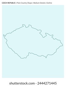 Mapa del país de la República Checa. Medianos detalles. Estilo de esquema. Forma de la República Checa. Ilustración vectorial.