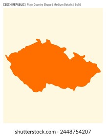 Czech Republic plain country map. Medium details. Solid style. Shape of Czech Republic. Vector illustration.