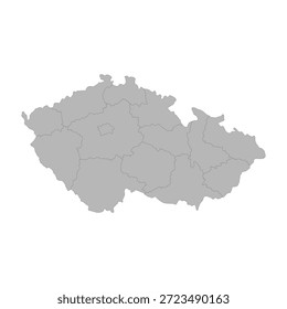 Mapa político de República Checa Silueta de Vector