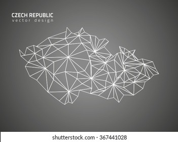 Czech Republic polygonal outline map
